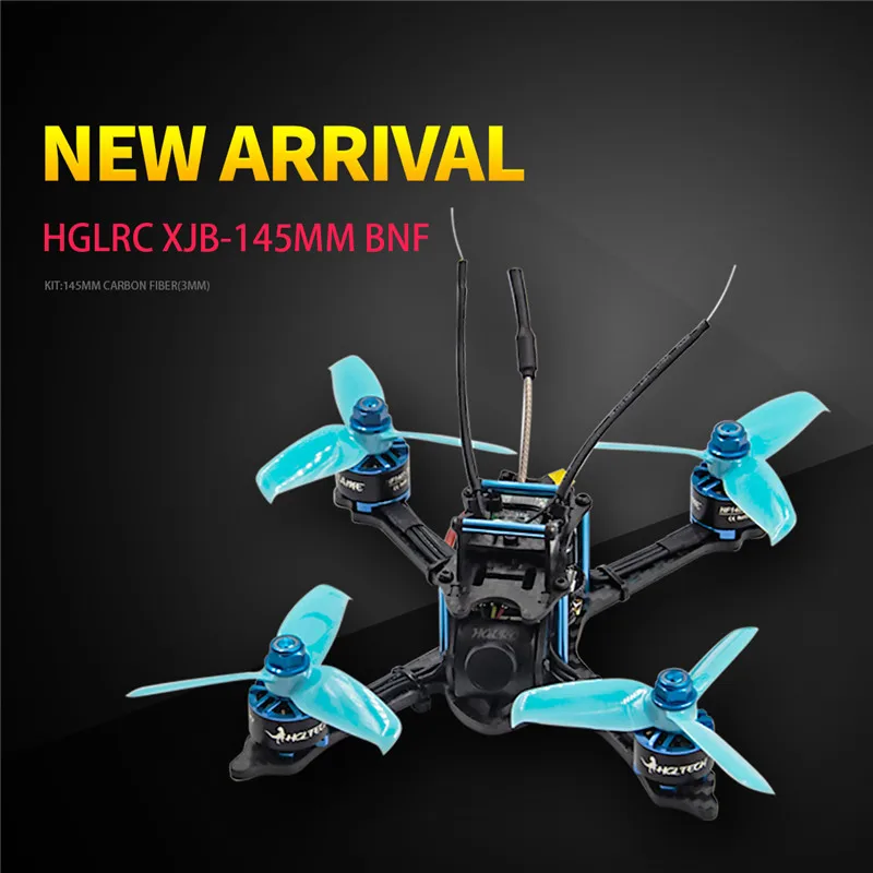

HGLRC XJB-145MM FPV Racing Drone BNF Compatible For FrSky XM+ Receiver F4 28A 2-4S Blheli_S ESC RC Quadcopter Blue Purple