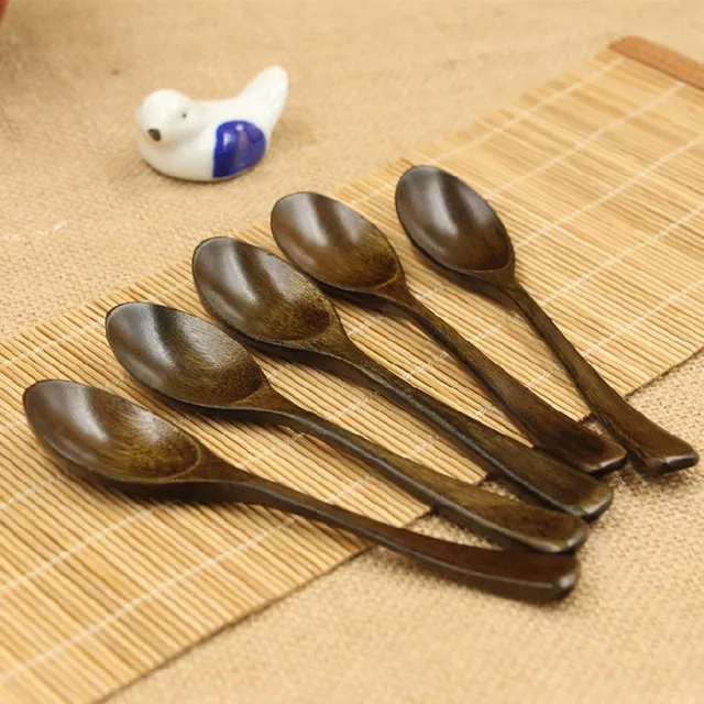 Special Offers Wooden Tableware Nanmu Spoon For Coffee/Season/ice cream Small Children Scoop Friendly 5pcs/lot Japan Style