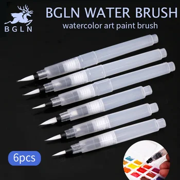 

Bgln 6Pcs/set Water Color Paint Brush Set Soft Watercolor Art Paint Brush Nylon Hair Watercolor Painting Brush Art Supplies