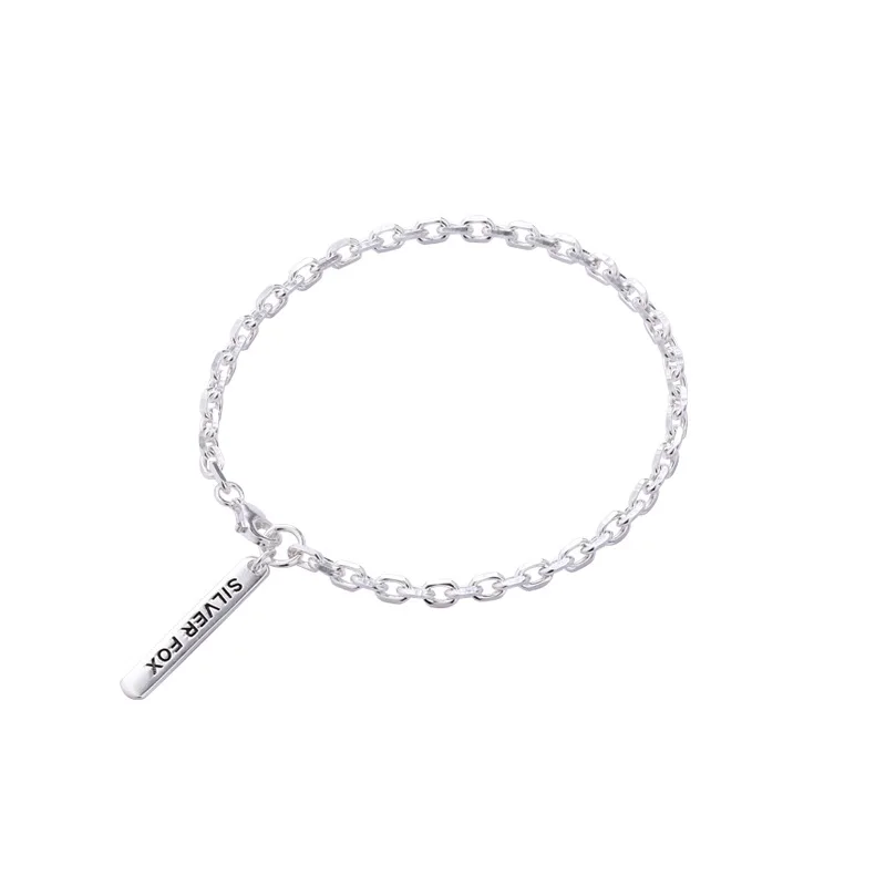

Vintage Silver Fox Letter Chain 925 Sterling Silver Bracelet