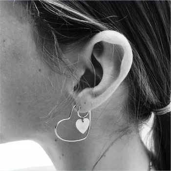 

PENGBIN Women Heart Drop Earrigns Love Heart Ear Hoops Set Party Jewelry Decor Hoop Earrings Gift