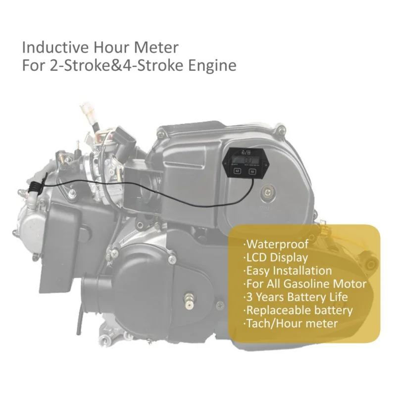 Цифровой Счетчик тахометра двигателя Тахометр индуктивный дисплей для мотора мотоцикла морская бензопила велосипедная лодка ямы