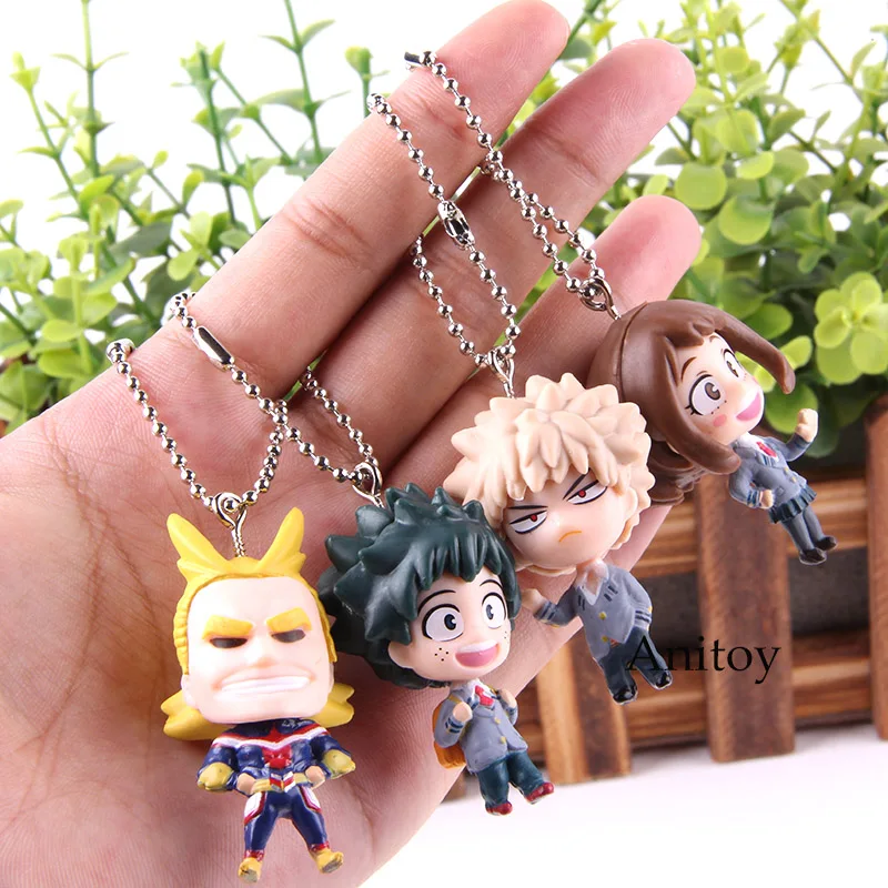 

Cartoon Anime My Hero Boku No Hero Academia Izuku Midoriya Bakugou Katsuki Ochaco Uraraka Figure Toy Keychains Gift 4pcs/set