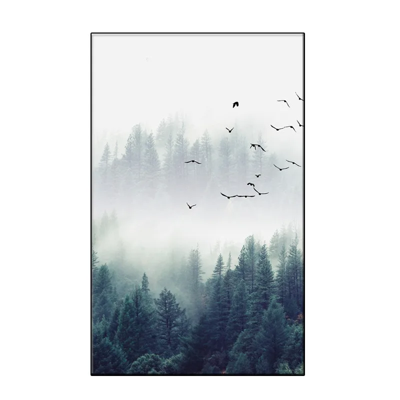 Unframed Waterproof ink Canvas Spray Paintings by Numbers Wall Art Vertical Rectangle Landscape Poster Paintings (6)