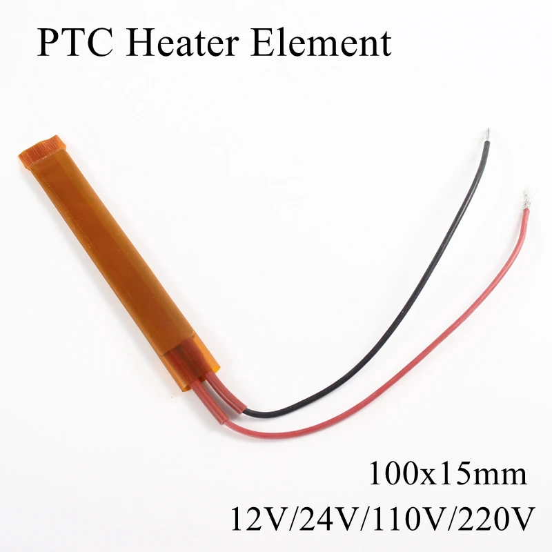 1 шт. 50x15 мм 12 в 120 градусов Цельсия PTC нагревательный элемент постоянный термостат изолированный термистор керамическая нагревательная пластина чип