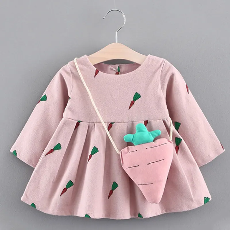 Menoea для девушек Костюмы комплекты стиль осенние носки для новорожденных с милыми заячьими ушками печати платье принцессы для маленьких девочек платья с длинными рукавами для девочек - Цвет: AX271-Pink C