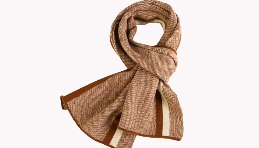 

Winter striped wool+cashmere soft scarf for men