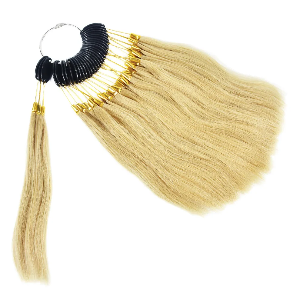 30pcs/set Salon Hair Color Sample 27# 100 Human Virgin Hair Color Rings Hair Dyeing Rings Hairdresser Wig Accessory Supply