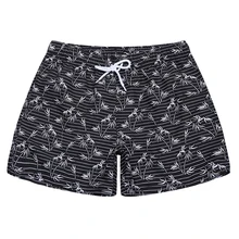 Новейшие обшитые мужские шорты, купальный костюм, слитный купальник, с принтом листьев, для серфинга, Гавайские Бермуды, джоггеры, купальники, сетчатые спортивные