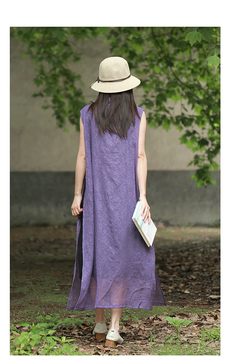 LZJN Women Sleeveless Dress 2019 Summer Sundress Cheongsam Qipao Style Modern Elegant Drip Collar Tank Fake 2 Piece Dress Femme (8)