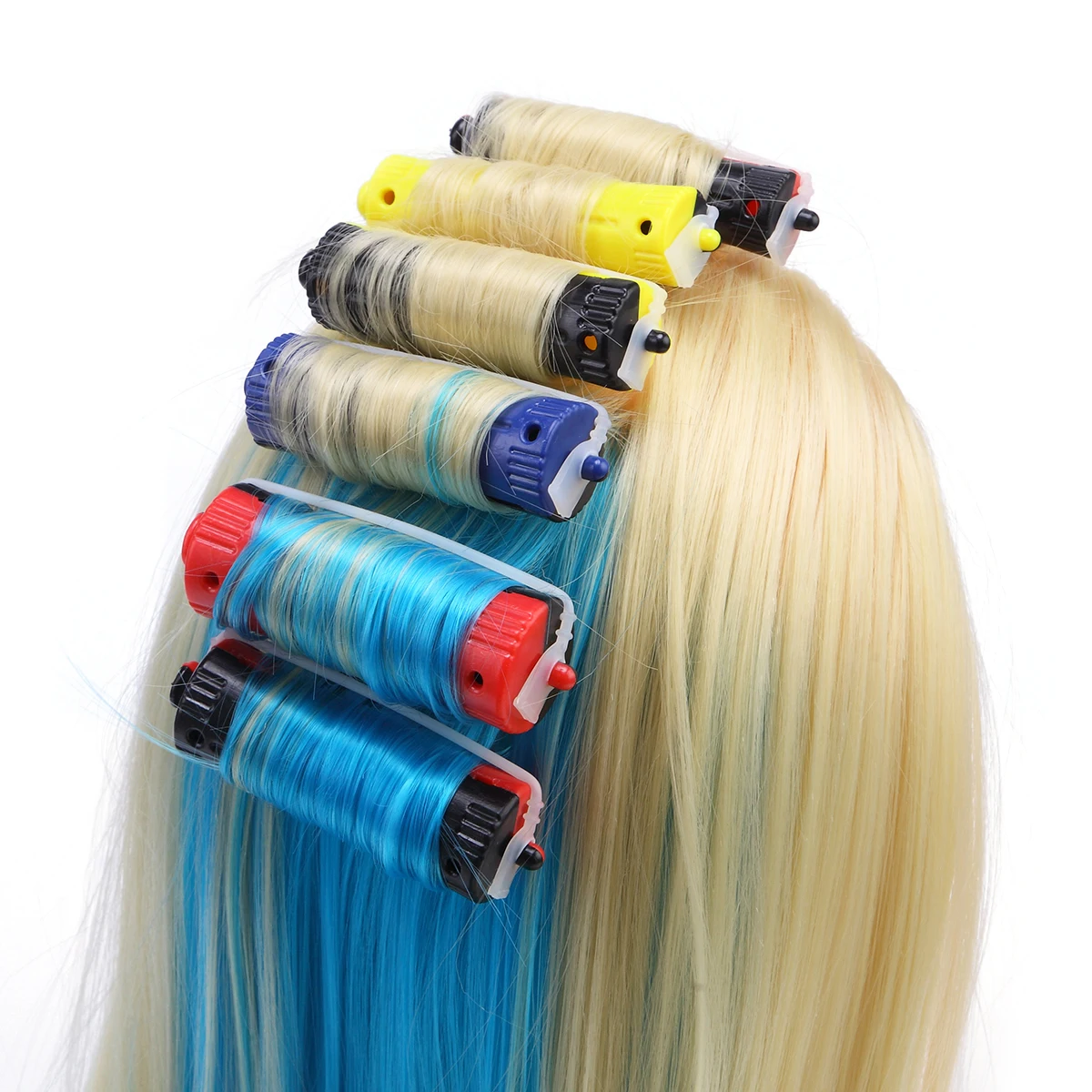 

6Pcs/Set Hairdressing Perm Rod Salon Hair Roller Rubber Band Hair Clip Curling Curler Hairdressing DIY Tools