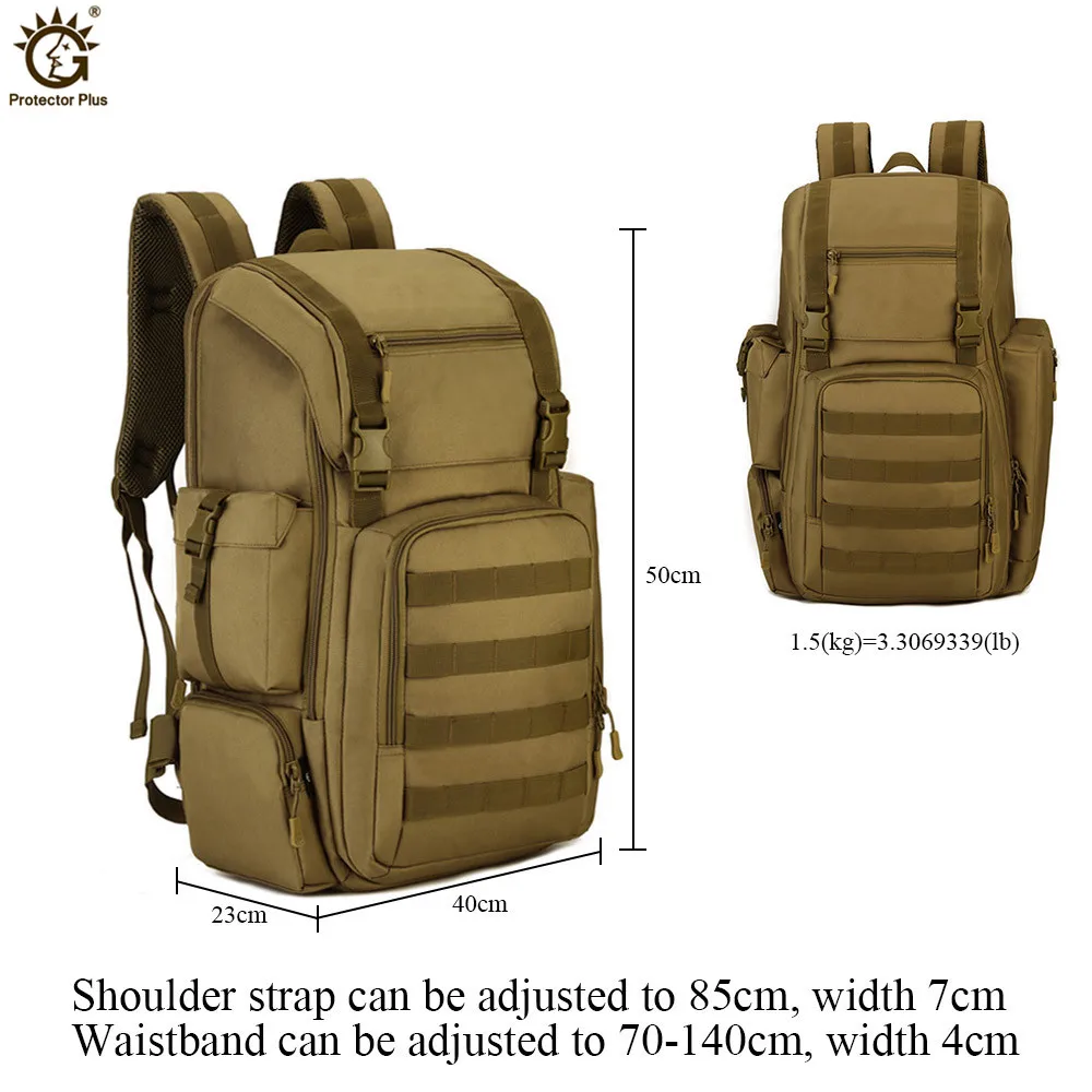 40L 17 Inches laptop Military Tactical Backpack Sport bag Waterproof Nylon Army Molle System for Camping Hiking Climbing