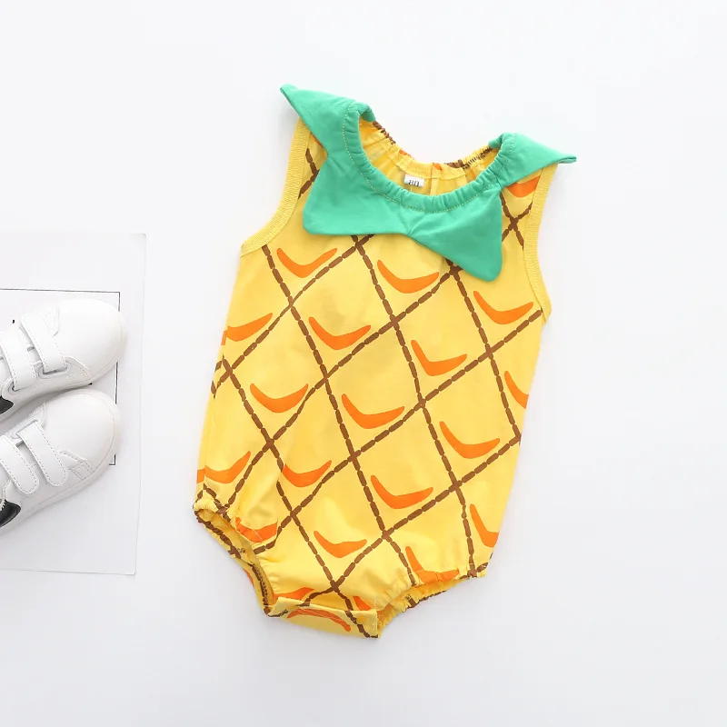 Летняя футболка с рисунками из мультфильмов ручной работы, детское боди, одежда для мальчиков для маленьких девочек Комбинезоны Одежда для новорожденных без рукавов цельнокроеное хлопковое платье с Костюмы DS9