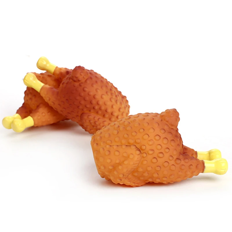 Cute Funny Plastic Screaming Chicken Big  Puppy Interactive Chewing Roast Chicken Dog Toy Cleaning Teeth Small Pet Squeaker Toy7