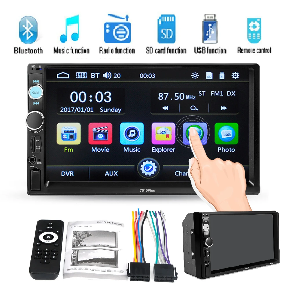 

Wireless Auto Radio Stereo Media Player Universal 7in Touch Screen Car MP5 Player 7010 PLUS