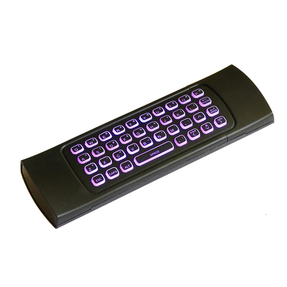 2,4G RF Беспроводная Летающая воздушная Мышь Клавиатура мини клавиатура соматосенсорная ИК Обучение 6 осей красочная подсветка для HTPC ТВ проектор