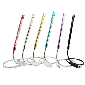 

LED USB Reading Lamps Light Book Mini Night Bulb Table Lamps Flexible Portable Power Bank Reading Desktop For PC 10LED