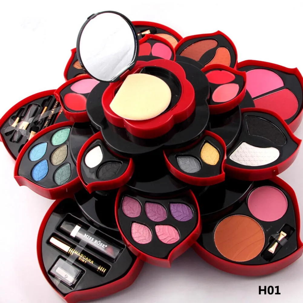 

MISS ROSE Makeup Plate Plum Blossom Rotating Eye Shadow Box Cosmetic Case Makeup Palette Makeup Tools
