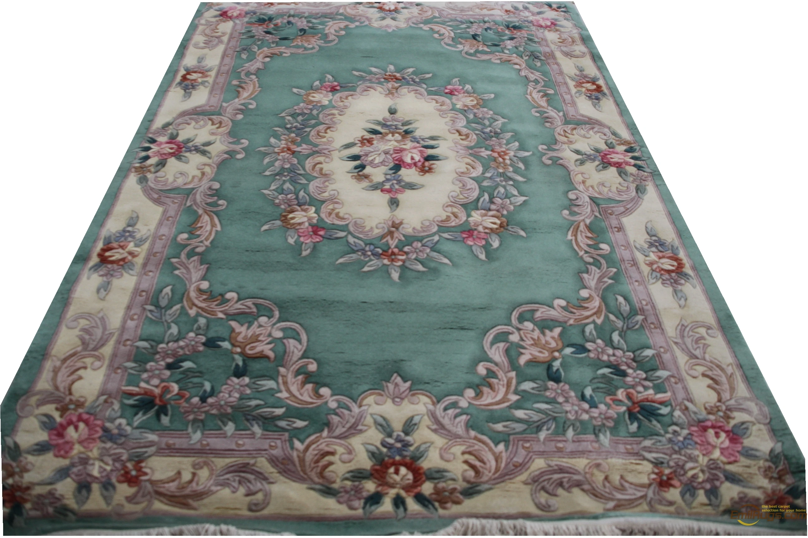 viscose french carpet About 6' X 9' Hand knotted Thick Plush Savonnerie