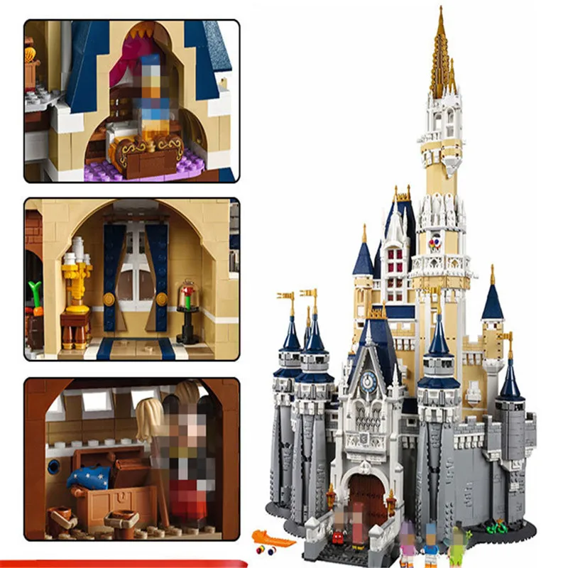 

Building Blocks City Street 16008 4080pcs Cinderella Princess Castle Compatible 71040 Toys Bricks Lepin city street in blocks