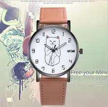2017 Humorous Cute Youngsters Cat Vogue Watch Ladies New center finger cat Wristwatch Hour Woman Little one Woman Costume Causal Quartz Sizzling