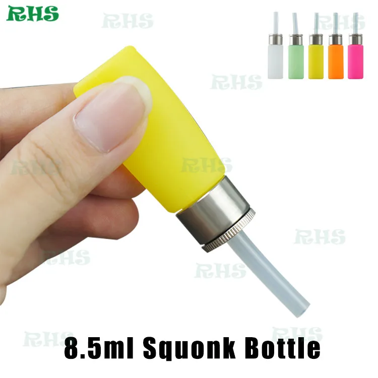 

10pcs 100% food grade silicone material sqounk silicone bottle with 8.5ml size from RHS factory wholesale price free shipping
