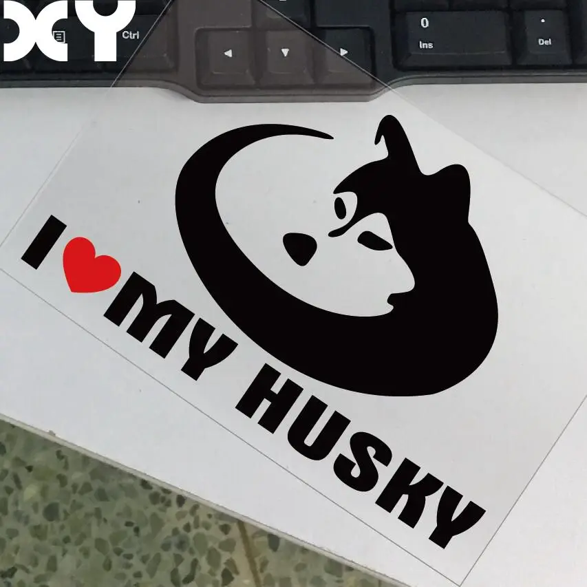 Виниловая наклейка I LOVE MY HUSKY наклейки для собак Peugeot Volkswagen Polo Fabia и так далее