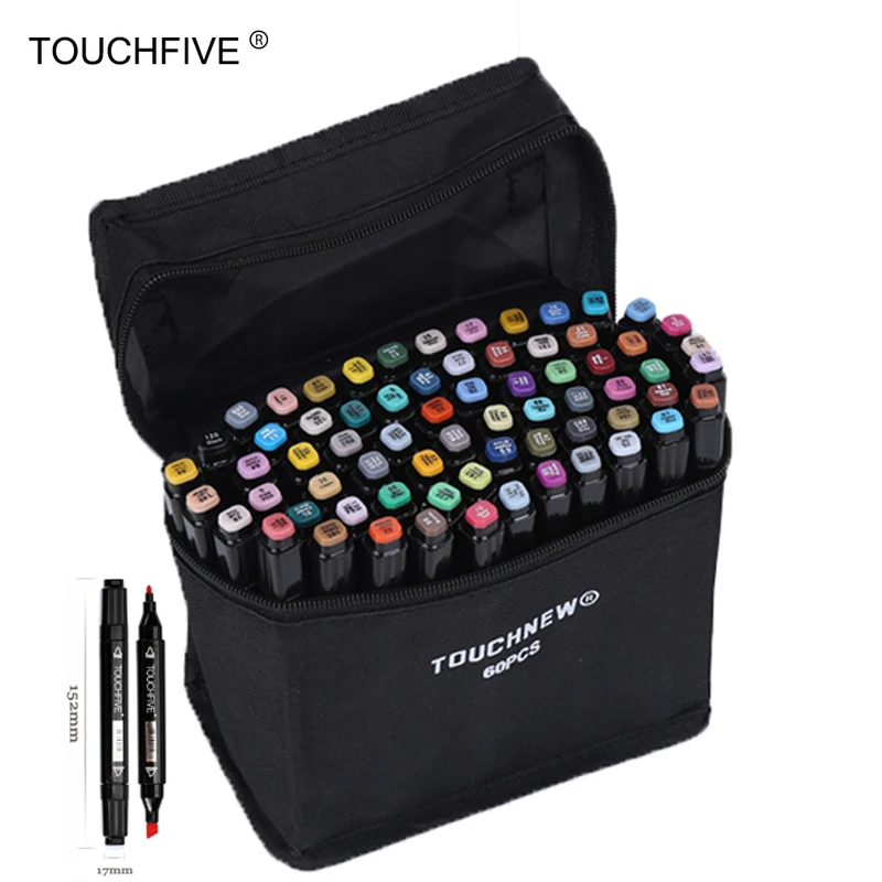 Touchfive Искусство Маркер 30/40/60/80/168 Цвета Комплект алкогольных фломастеры на водной