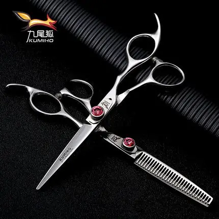 KUMIHO F2BS-60 ножницы для волос набор 9cr13 нержавеющая 6 дюймов 2 цвета винт доступны резки и истончение ножницы