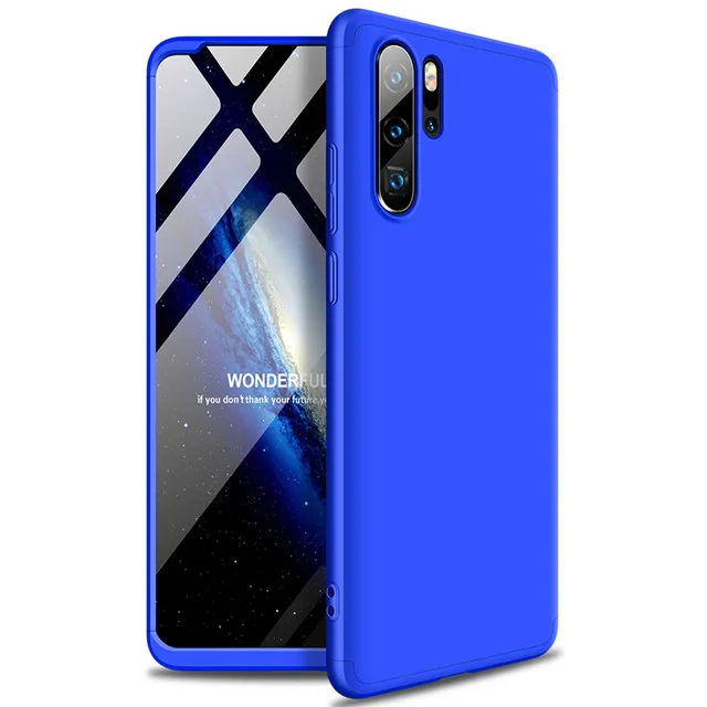 360 чехол с полной защитой для huawei P30 Pro чехол Роскошный Жесткий PC противоударный чехол для huawei P30 Lite P20 Lite P20 Pro Coque - Цвет: Blue