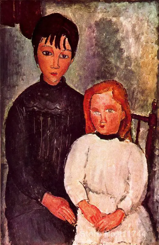 

Modern art lady Two girls by Amedeo Modigliani paintings reproduction High quality Hand painted
