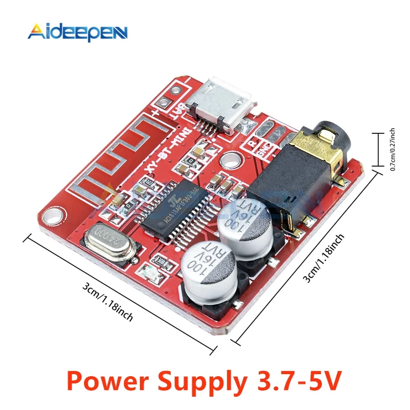 

Mini MP3 Bluetooth 4.1 Lossless Decoder Stereo Output Board Car Speaker Amplifier Module Circuit Board Module Micro USB 3.7V 5V