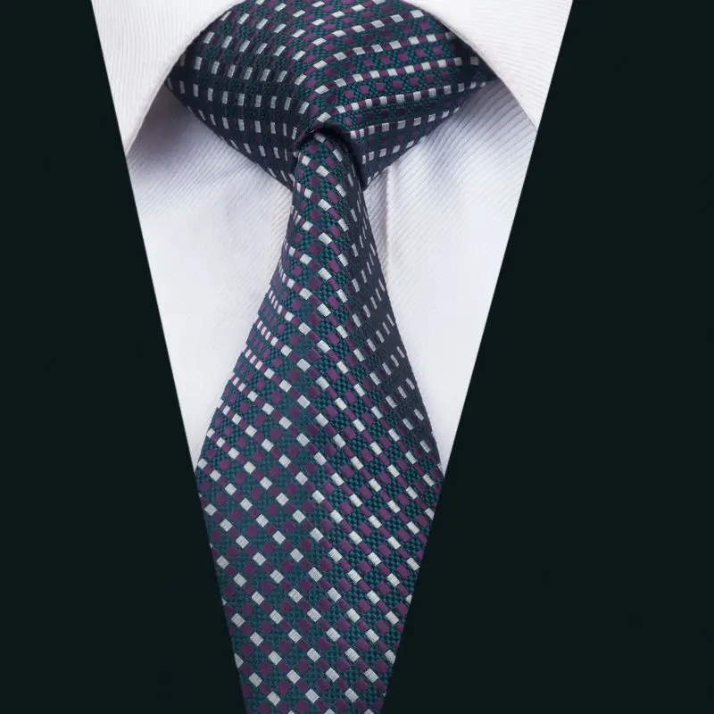 

DH-1467 New Arrival Barry.Wang Fashion Men`s Tie Dark Blue Novelty NeckTie Silk Jacquard Ties For Men Business Wedding Party