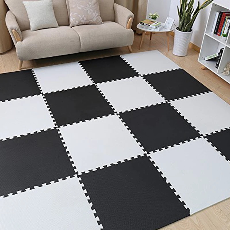 black and white foam mat