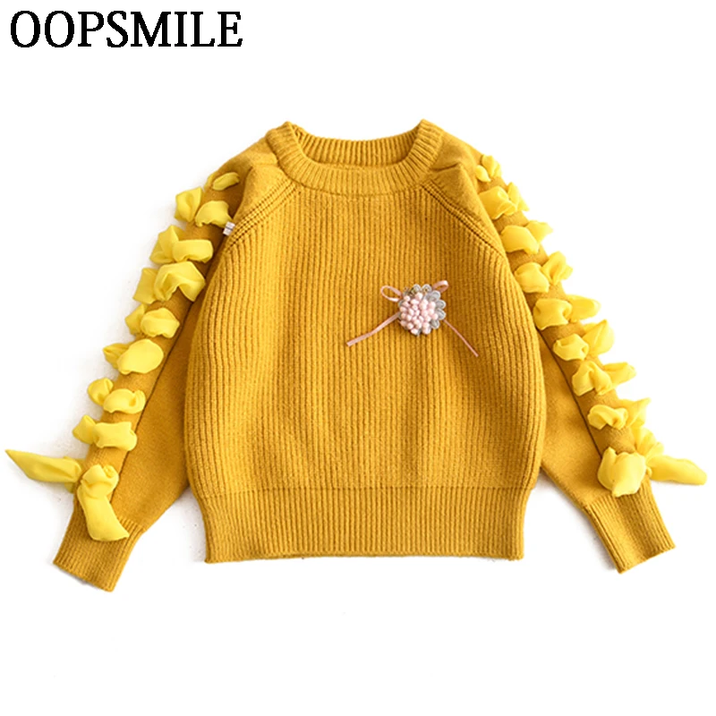 

Girls Sweater Autumn Winter baby girls sweater Causal Knitted Long Sleeve Kids Sweaters Solid Children Clothes Toddler Sweaters
