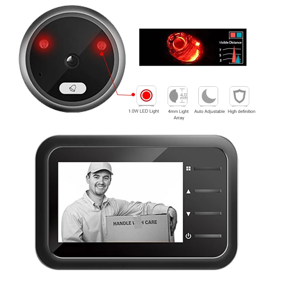 Video Eye Peephole Doorbell Camera Auto Photo Video Record