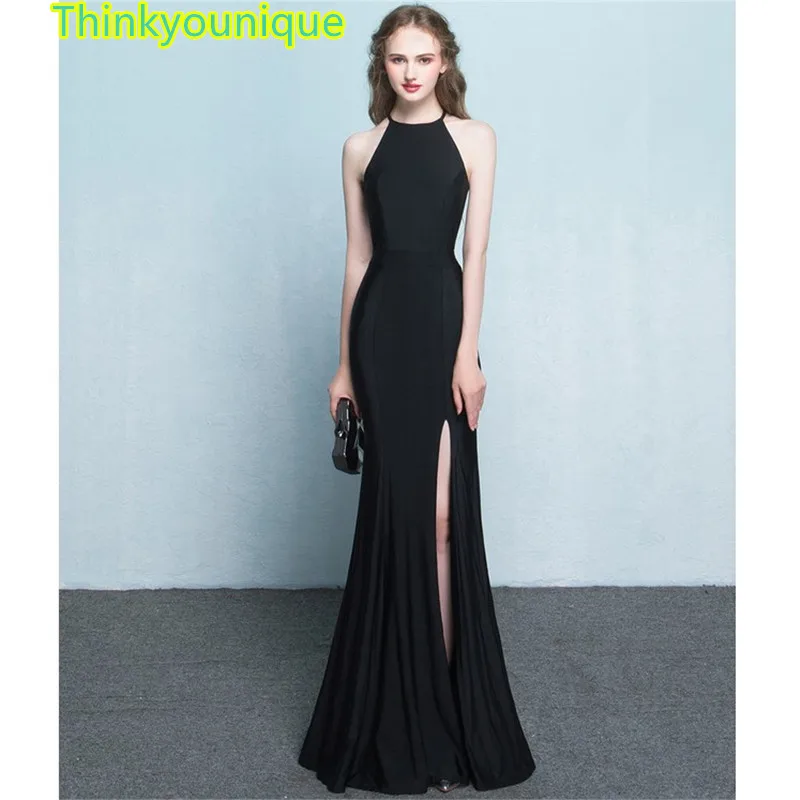 Спандекс вечернее Формальное длинное Вечернее Vestido De Festa Longo вечернее платье vestidos de Novia Abendkleider TK011 - Цвет: Black