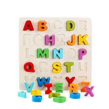 Новые Деревянные игрушки Пазлы цифровые и буквы учатся дети ребенок Раннее Обучение обучающая игрушка Развивающие игрушки для детей головоломка