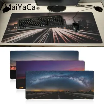 

MaiYaCa Custom Skin night sky Starry night Road mouse pad gamer play mats Locking Edge Mousepad Mat anime Keyboard Mat Table Pad