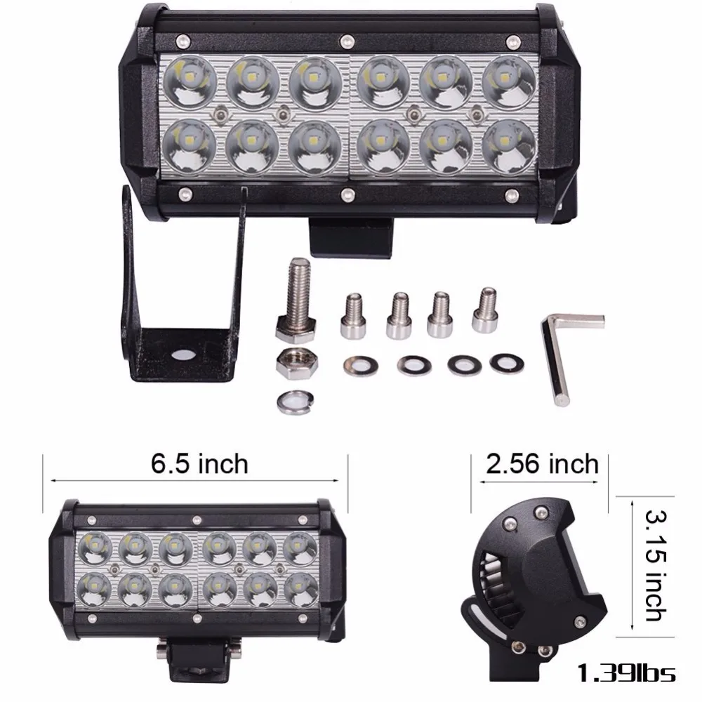 2 шт. 7 дюймовые 36 Вт яркий Фокусируемый луч светодиодный свет бар Offroad 12V 24V 4x4 4WD грузовик светодиодный Противотуманные фары мотоцикл Лодка фургон трактор лампа