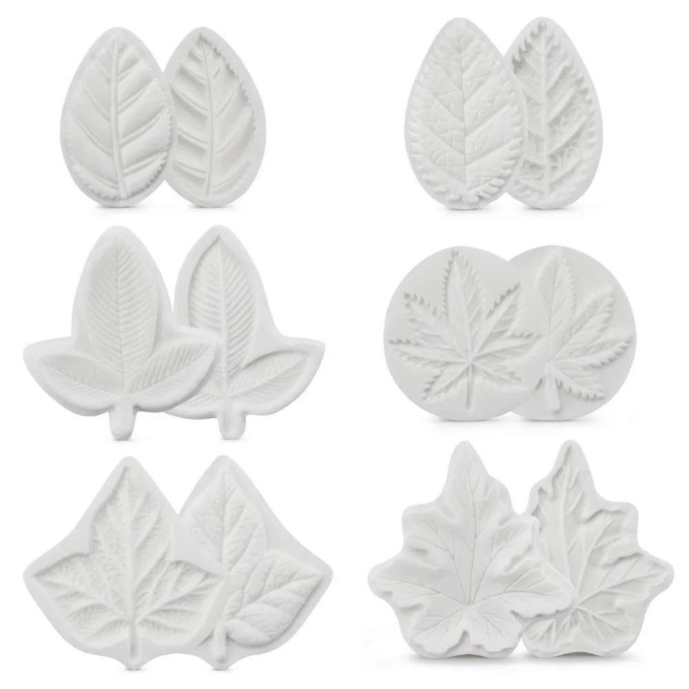 Buy 6 Pair Leaf Mold Silicone Maple Leaves Fondant