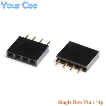 

50 pcs 4P 4pin Female Single Row Straight Header Strip Socket Connector Pitch 2.54mm 1*4 Pin Straight Needle Connector