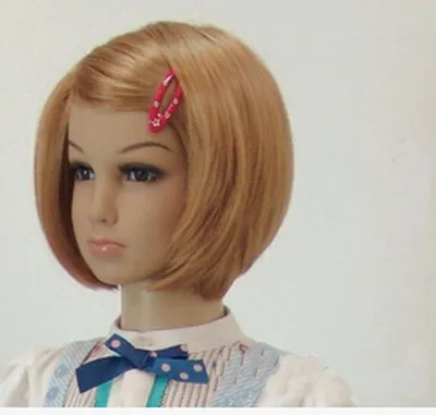 

New give presents hairdressing head wigs , Children 's models wigs / clothing props bald child wig girl,Freeshipping,M00434