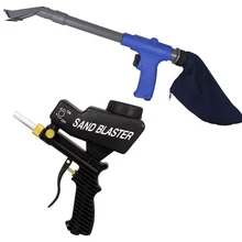2 в 1 портативный пневматический распылитель пистолет набор Пескоструйный очиститель воздушный вакуумный вентилятор всасывающий пистолет Пескоструйный с аксессуарами