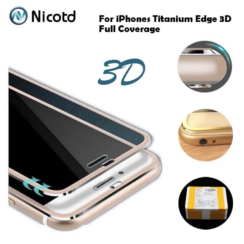3D изогнутое закаленное стекло с полным покрытием для iPhone 7 8 Plus титановая защитная