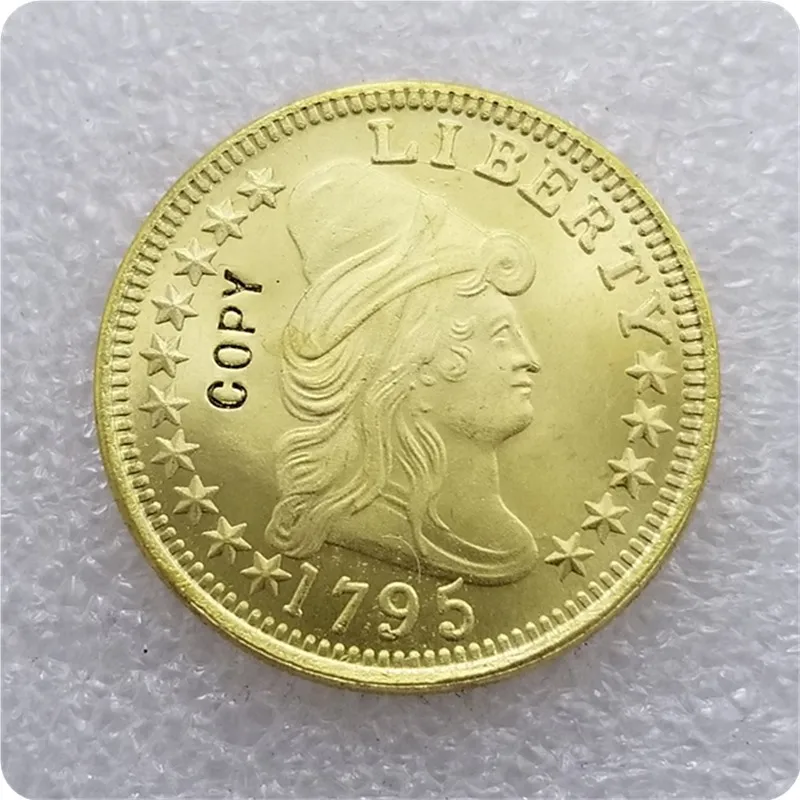 USA 1795 DRAPED BUST 10.00 EAGLE GOLD COIN COPY commemorative coins-replica coins medal collectibles | Дом и сад