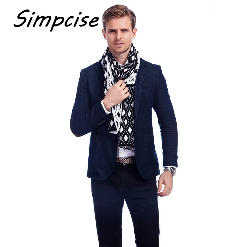 hair scarf for men Sale 2021 New Fashion Men  Warm Scarf Winter Thick Scarf Men's Knitted Snowflake Scarves Men Accessories A3A18942 head scarf men