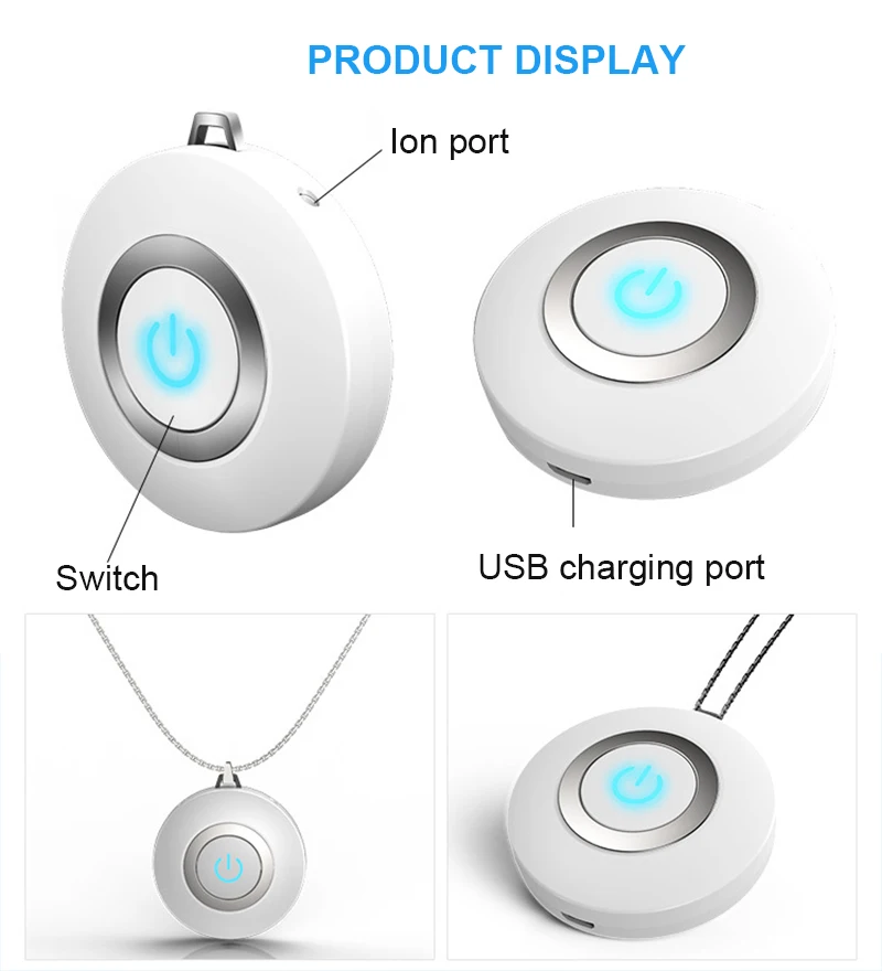 Портативный очиститель воздуха, мини-очиститель воздуха с USB, генератор отрицательных ионов, низкий уровень шума, освежитель воздуха