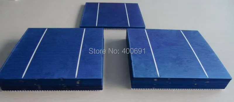 200 шт/лот поликристаллическая солнечная батарея 6x6 с 2 шипами, 18% эффективность 4,3 Вт 0,5 В, равномерный синий цвет, класс солнечных батарей поли 156