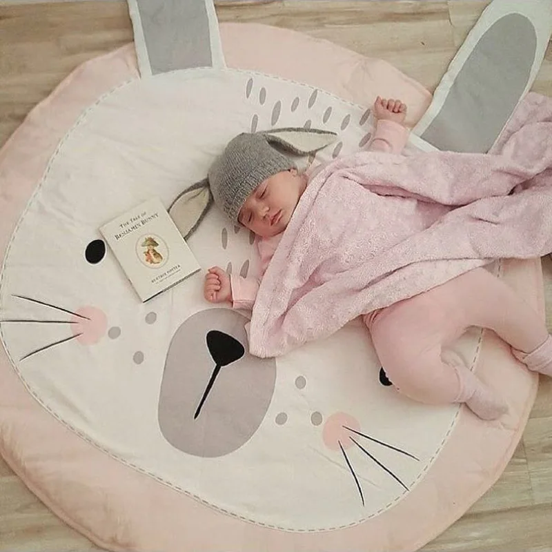 

New Cute Pink Rabbit Bear Baby Blanket Play Game Mats Rug Cartoon Blanket Carpet Children Toy Crawling Mat Indoor Christmas Gift